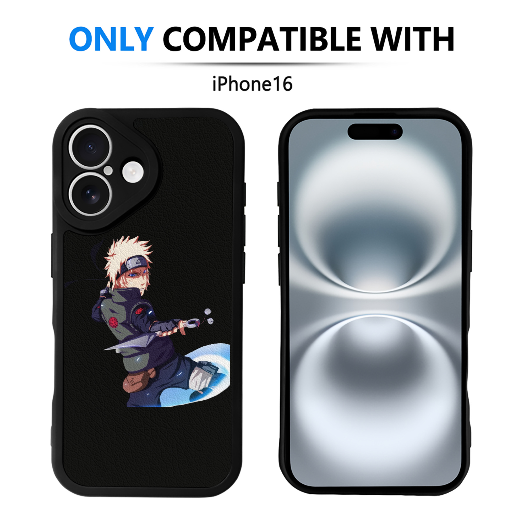 （画像用） NARUTO -ナルト- 波風 ミナト Namikaze Minato 【iPhone 16シリーズ対応】シリコンスマホケース（レザー調） 材質：シリコン